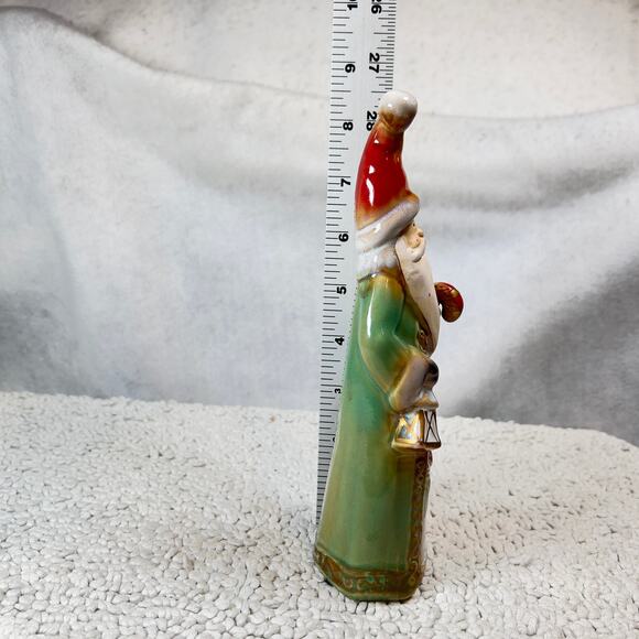 Christmas Vintage Santa Figurine Old World Style w/ Candy Cane Red Cardinal - Picture 10 of 11